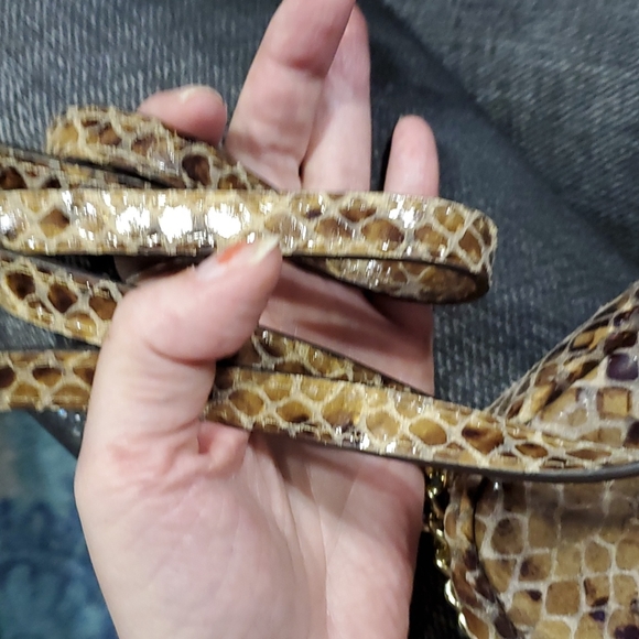 Nwt  Michael Kors Snakeskin Crossbody Bag Purse m - Picture 9 of 15